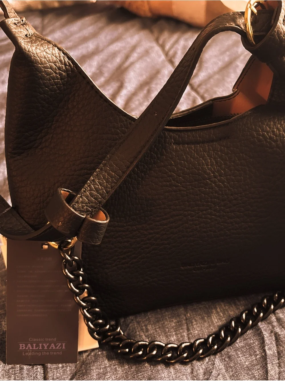 ✨ BALIYAZI Black Chain Shoulder Bag Crossbody Purse